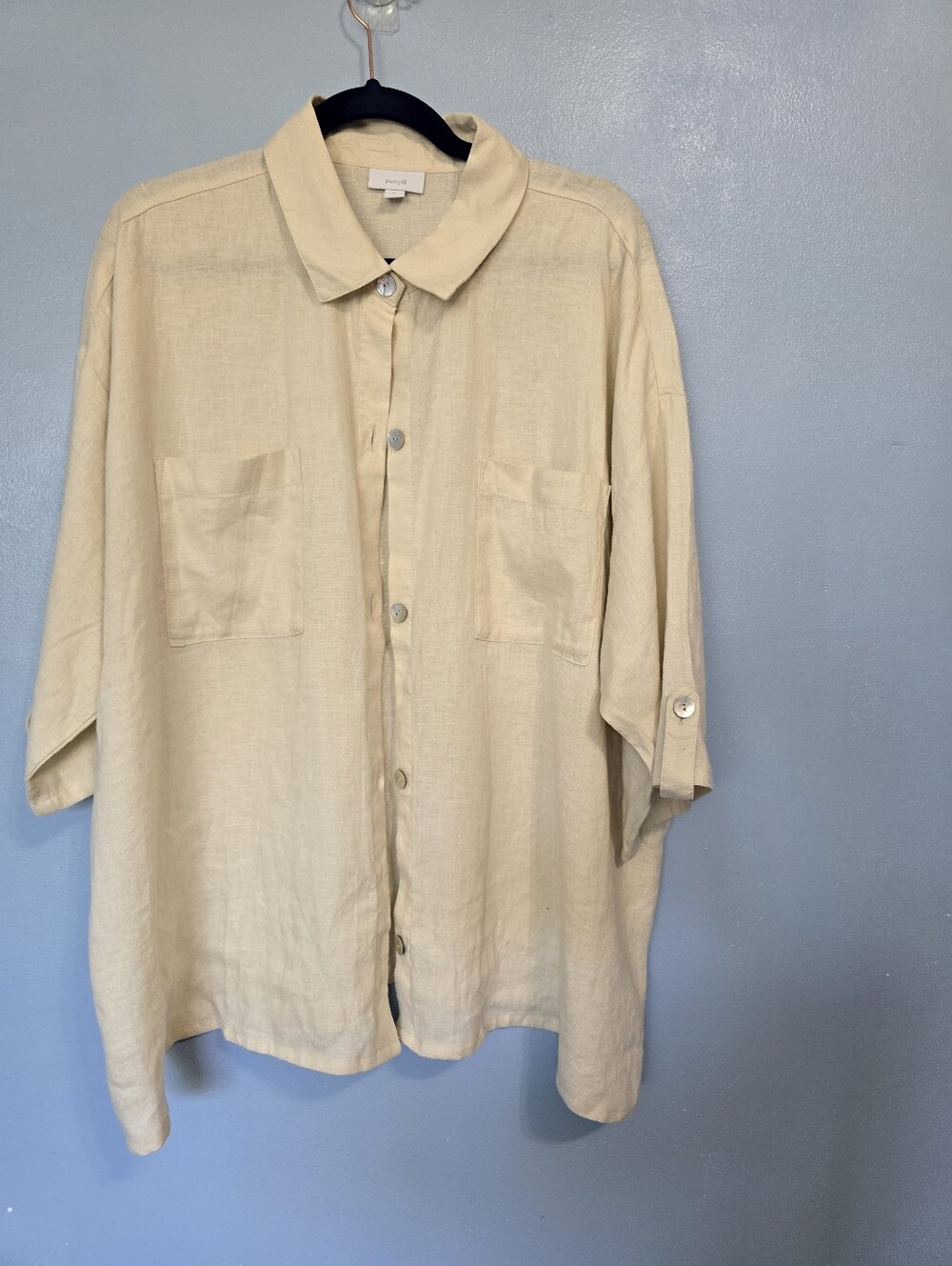 J.Jill Purejill Linen Blend Tunic Blouse Size 2X